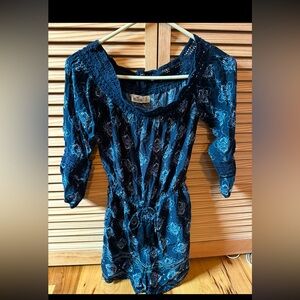 Hollister Boho Romper Jumpsuit in Navy